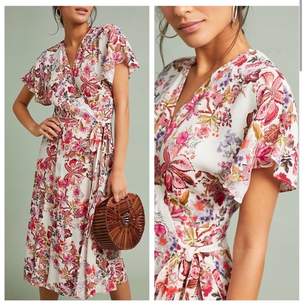Anthropologie x Kachel Floral Wrap Dress in Multicolor